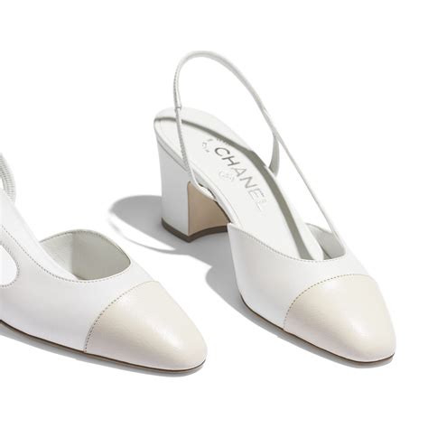 white chanel heels|Chanel slingback price euro.